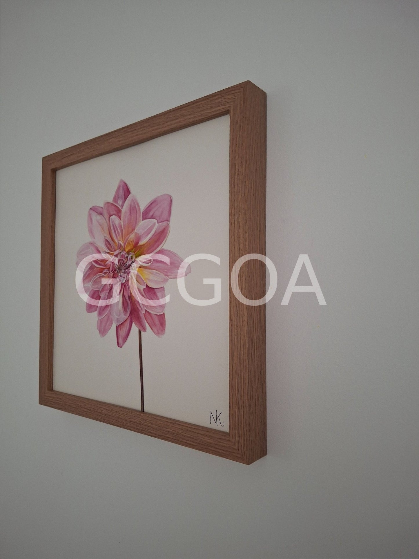Dahlia Watercolour Framed - Gold Coast Gallery Of ArtNatalie K