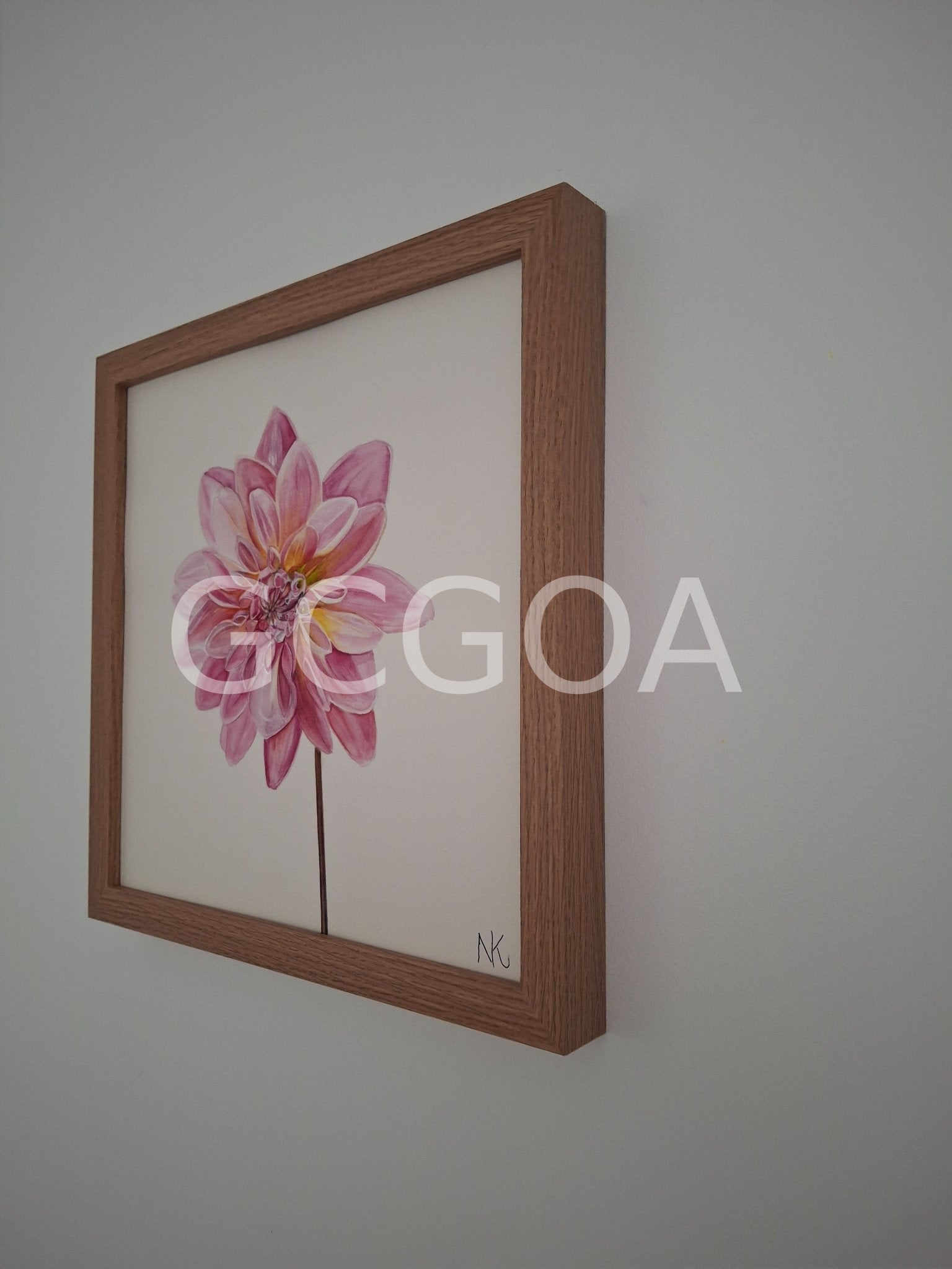 Dahlia Watercolour Framed - Gold Coast Gallery Of ArtNatalie K