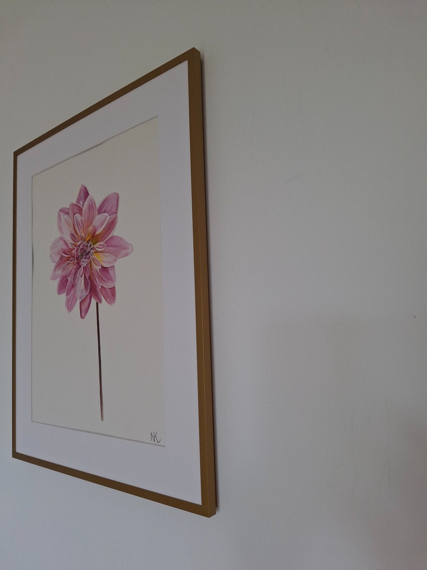 Dahlia Watercolour Framed - Gold Coast Gallery Of ArtNatalie K