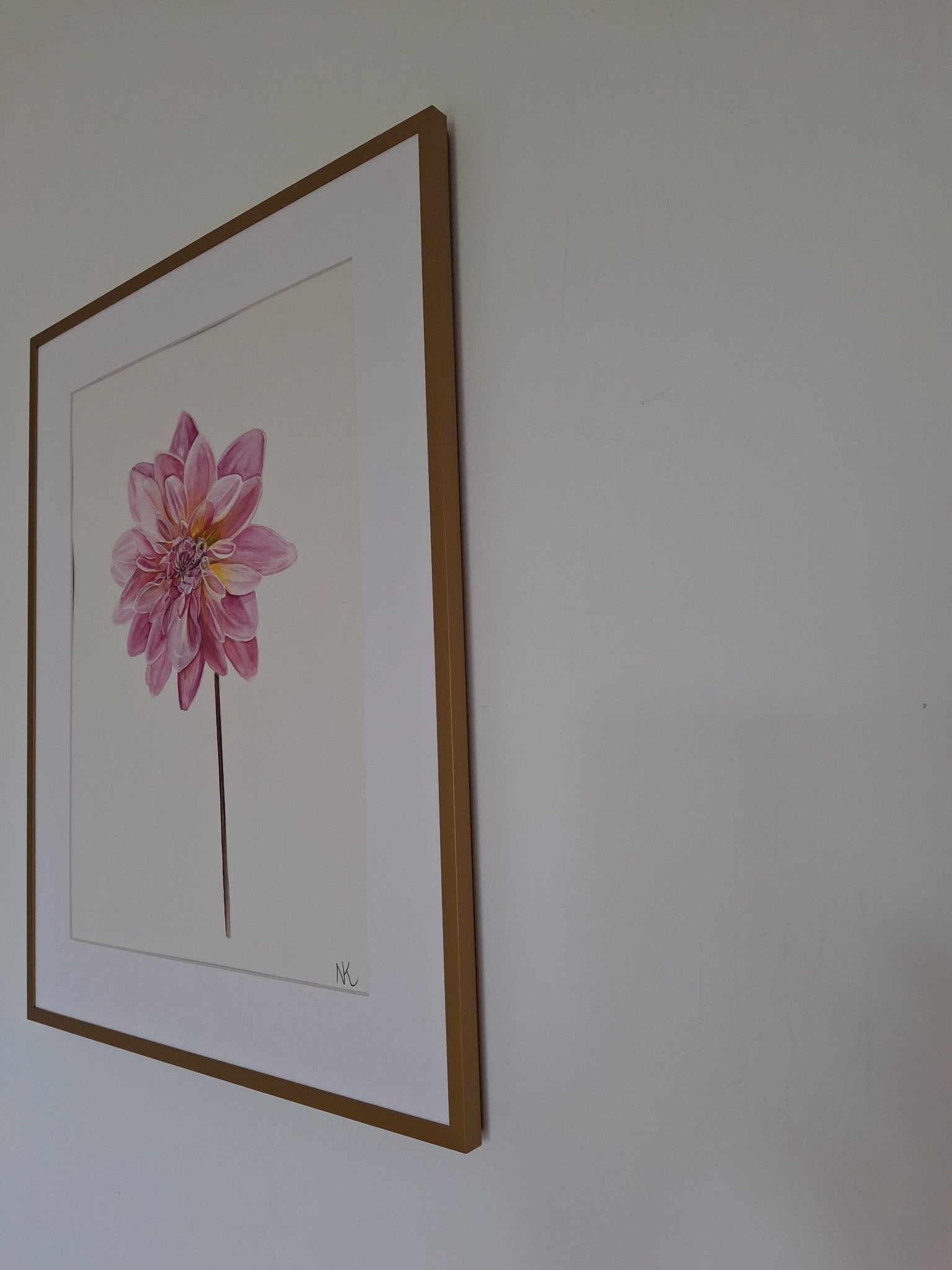 Dahlia Watercolour Framed - Gold Coast Gallery Of ArtNatalie K