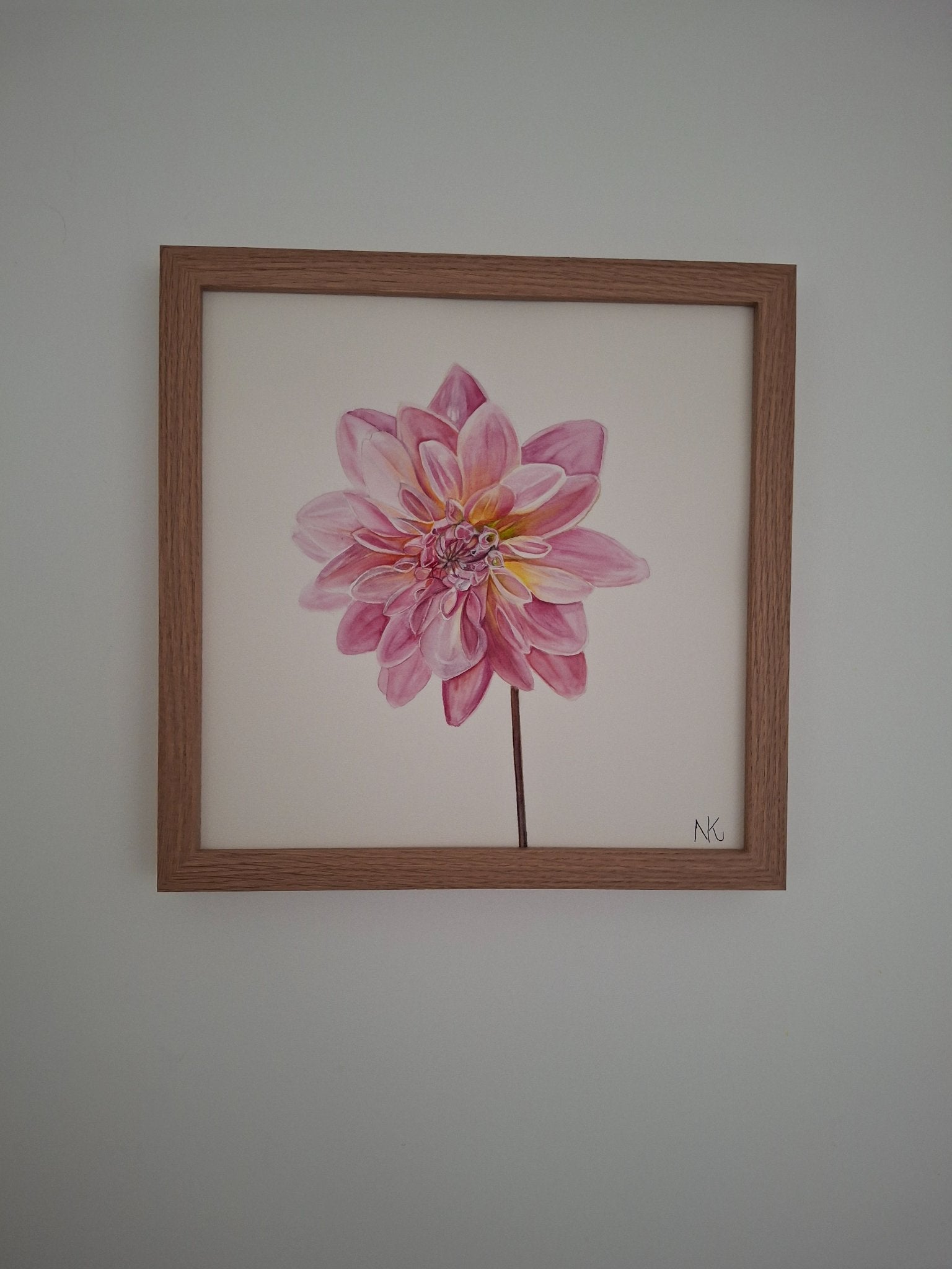 Dahlia Watercolour Framed - Gold Coast Gallery Of ArtNatalie K