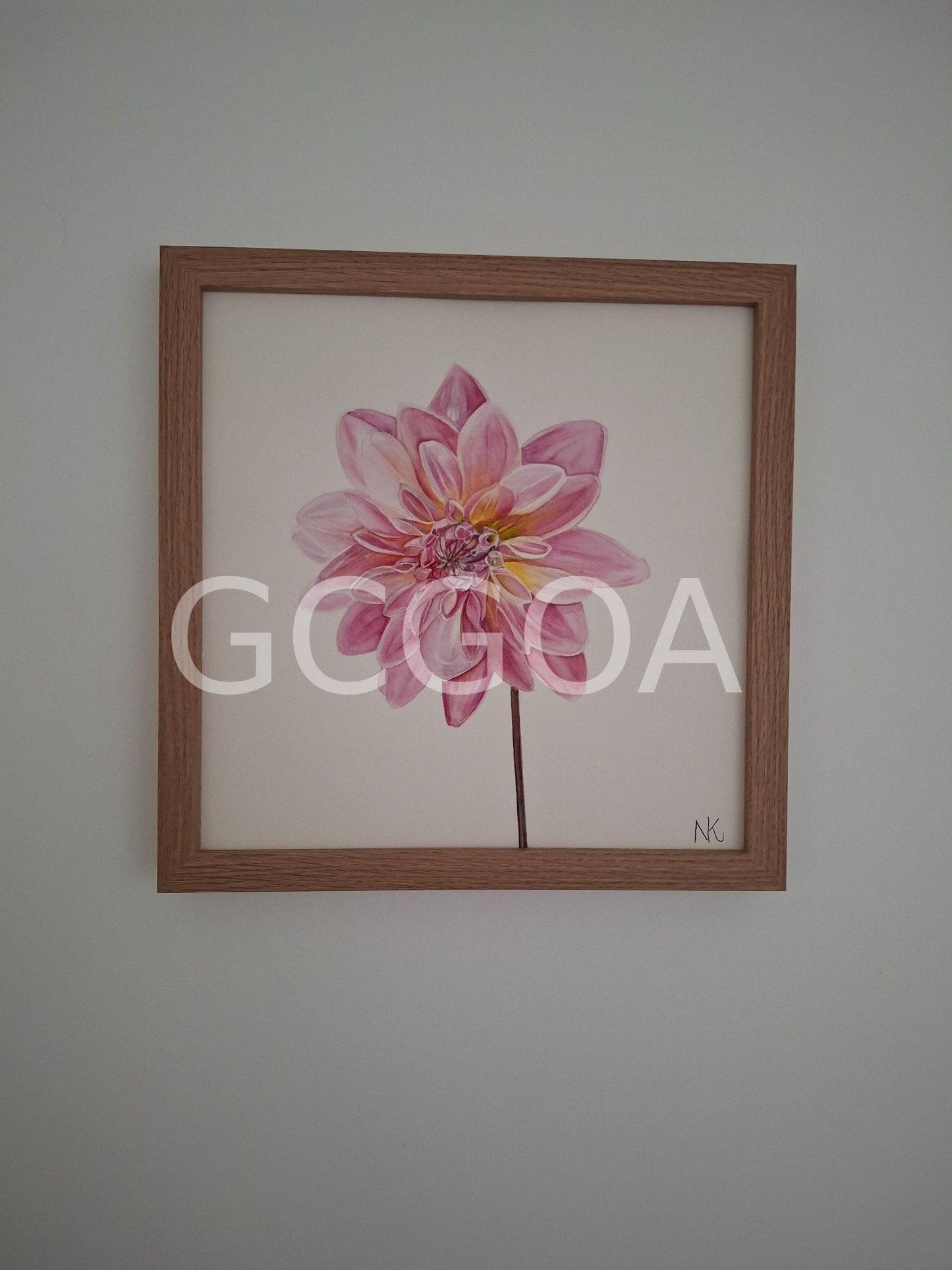 Dahlia Watercolour Framed - Gold Coast Gallery Of ArtNatalie K