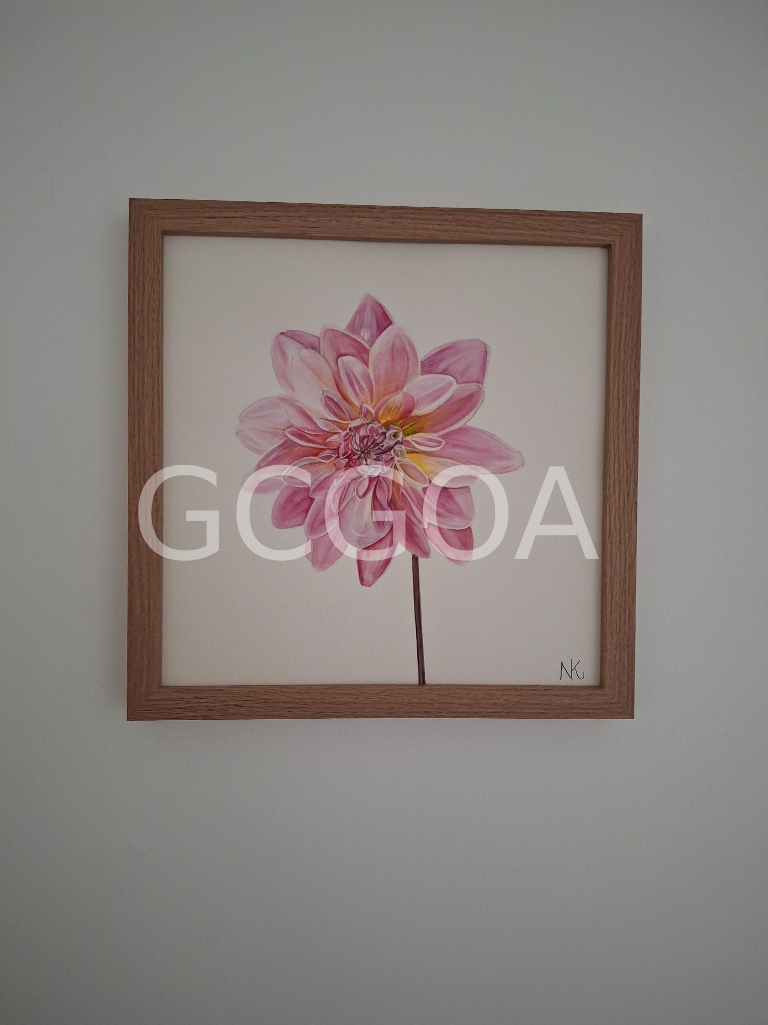 Dahlia Watercolour Framed - Gold Coast Gallery Of ArtNatalie K