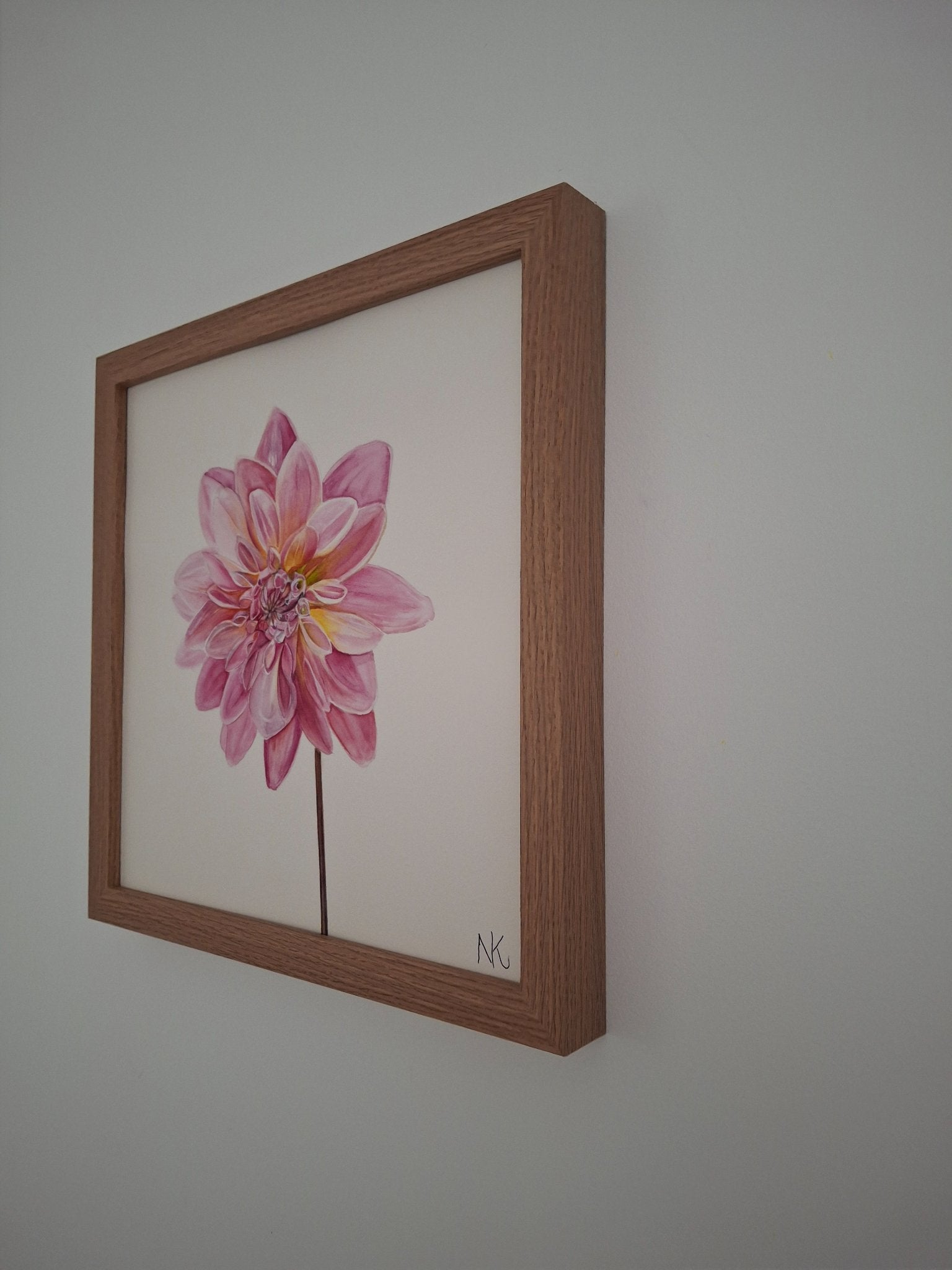 Dahlia Watercolour Framed - Gold Coast Gallery Of ArtNatalie K