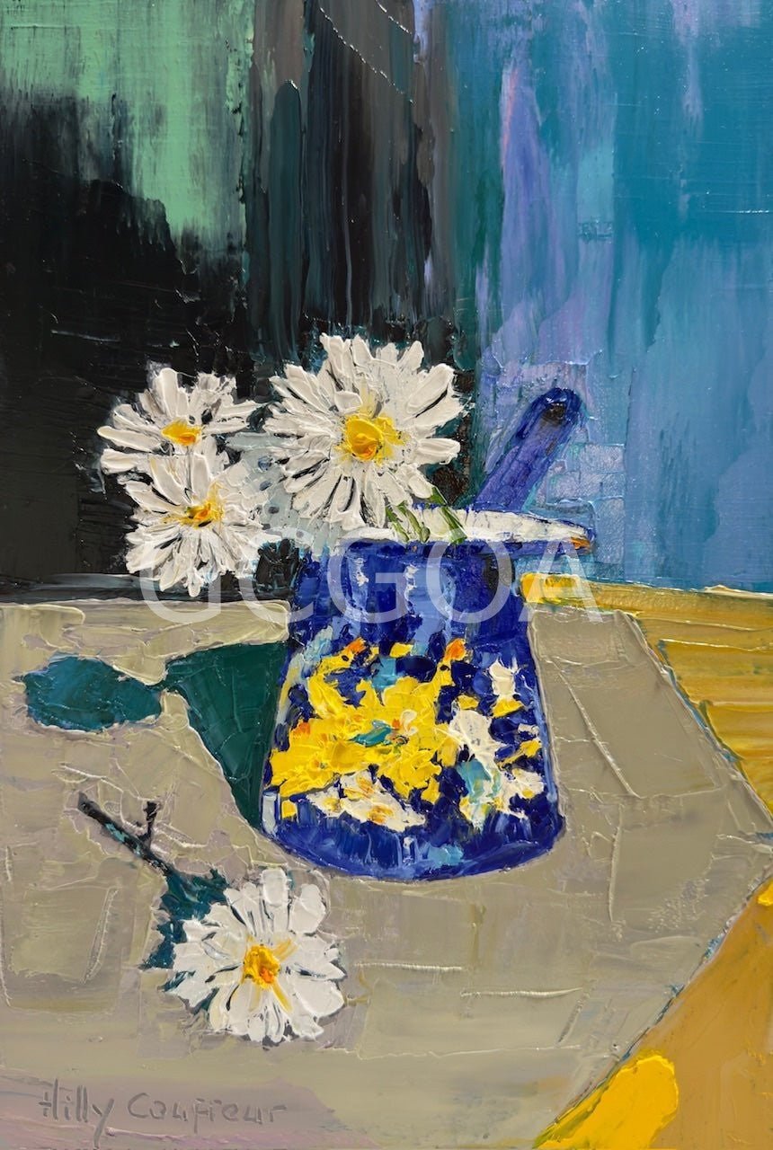 Daisies in vintage Romanian Coffee Jug - Gold Coast Gallery Of ArtHilly Coufreur