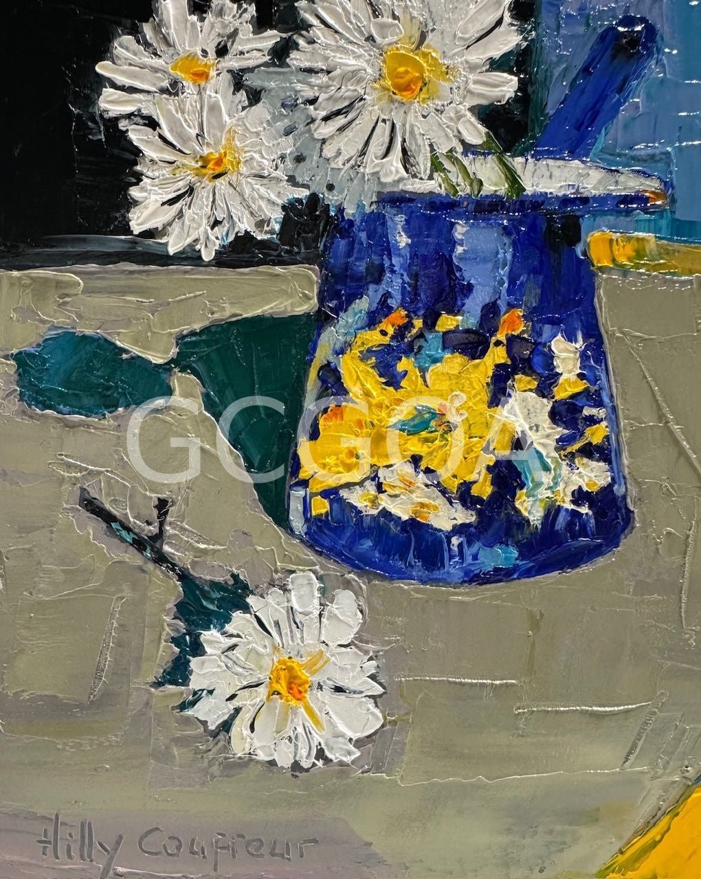 Daisies in vintage Romanian Coffee Jug - Gold Coast Gallery Of ArtHilly Coufreur