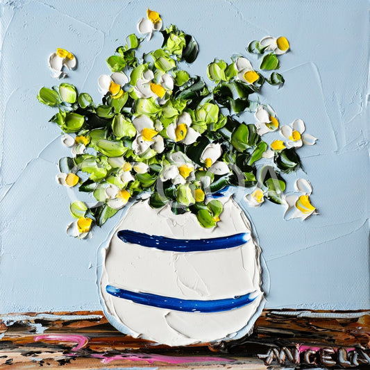 Daisies On Blue - Gold Coast Gallery Of ArtAngela Hawkey