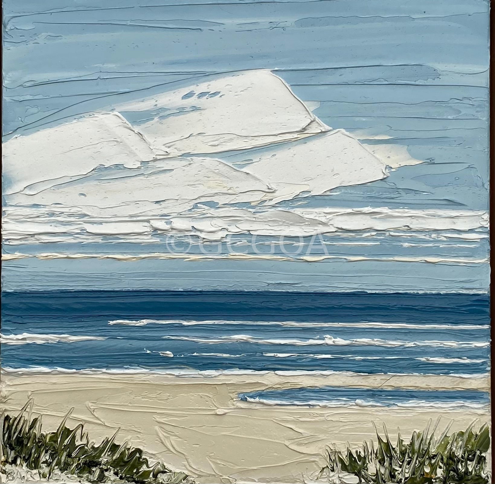 Denim Blue Beach Days - Original Art - Gold Coast Gallery Of ArtJustine Bartie
