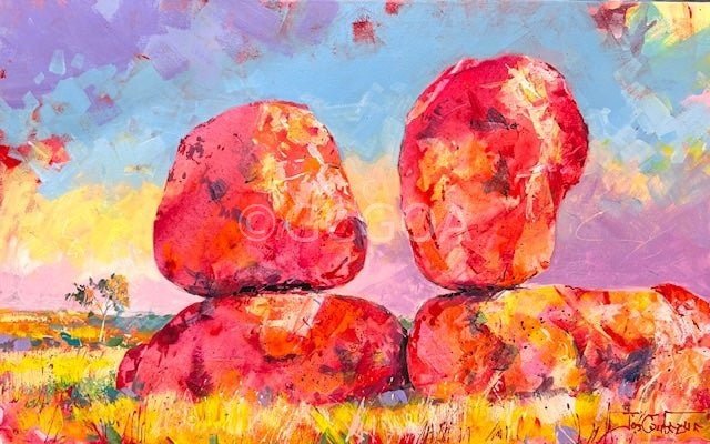 Devil’s Marbles- Karlu Karlu - Original Art - Gold Coast Gallery Of ArtJos Coufreur