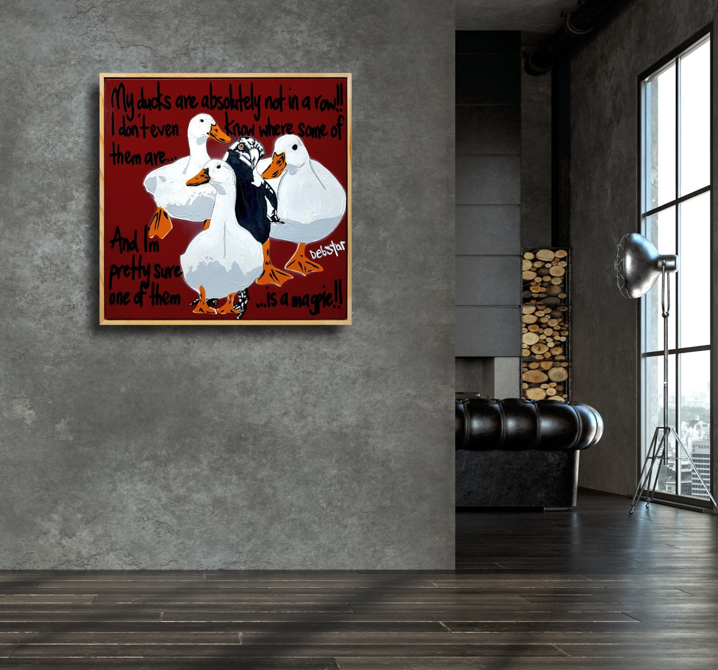 Ducks in a Row! - red 1 - Gold Coast Gallery Of ArtDeborah Lang
