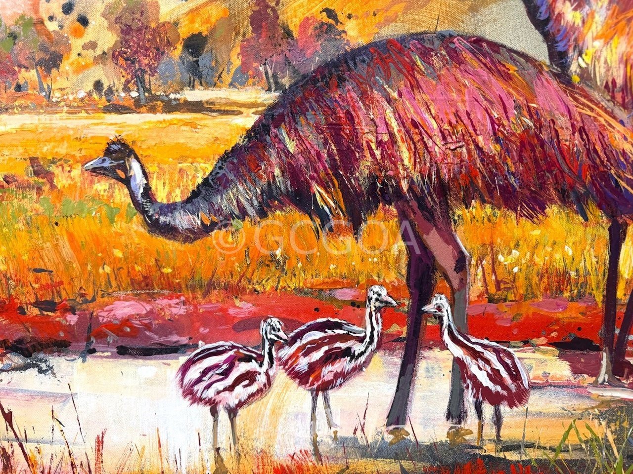 Emu Family in the Kimberley - Gold Coast Gallery Of ArtJos Coufreur