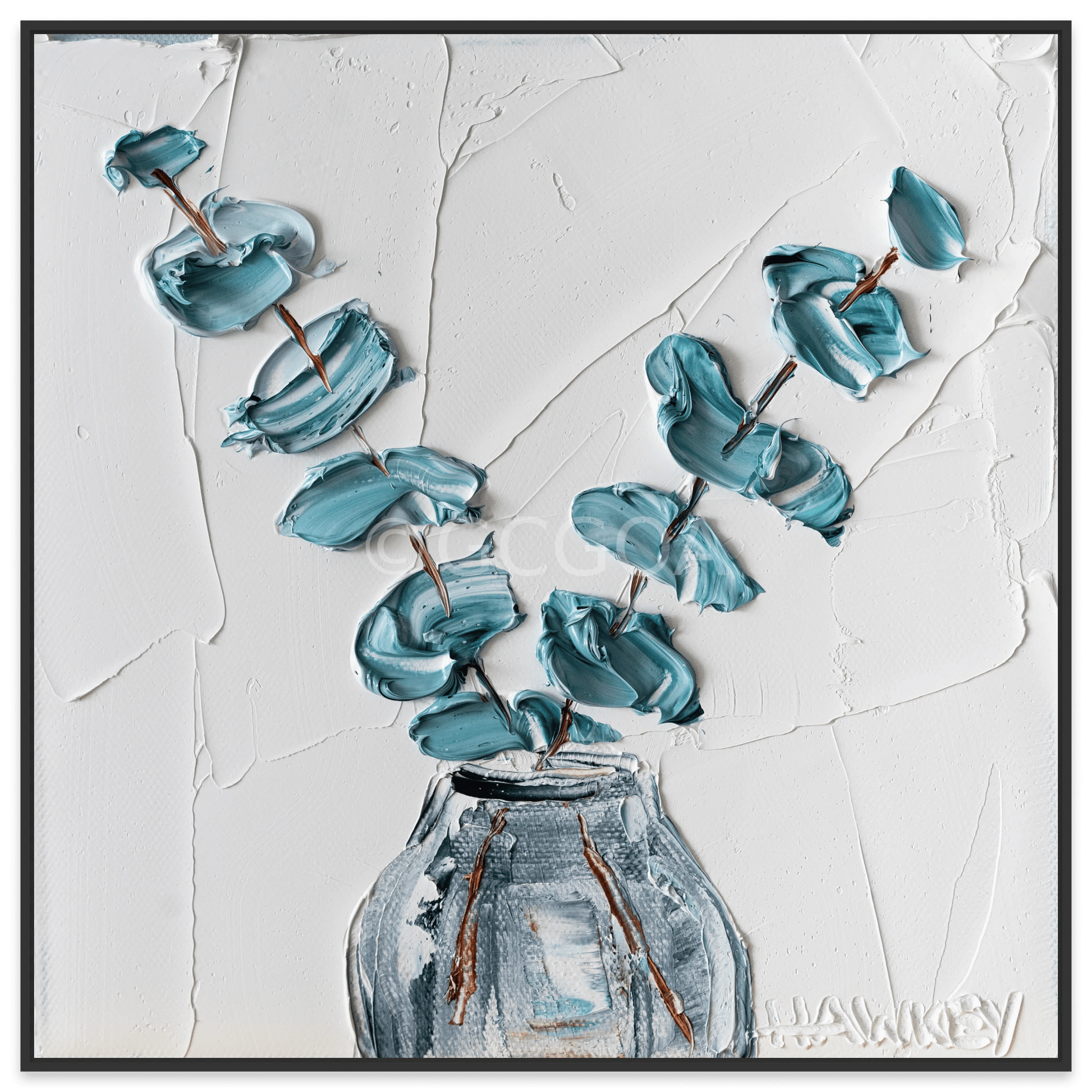 Eucalyptus On White - Fine Art Print - Gold Coast Gallery Of ArtAngela Hawkey