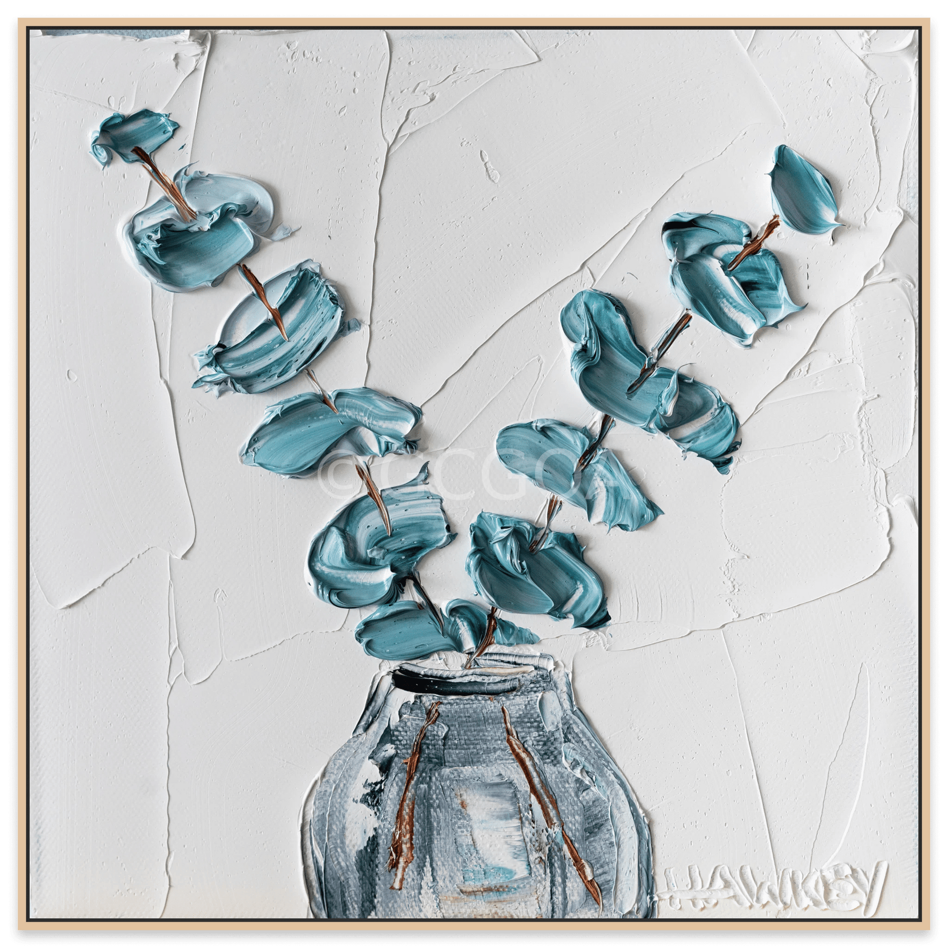Eucalyptus On White - Fine Art Print - Gold Coast Gallery Of ArtAngela Hawkey