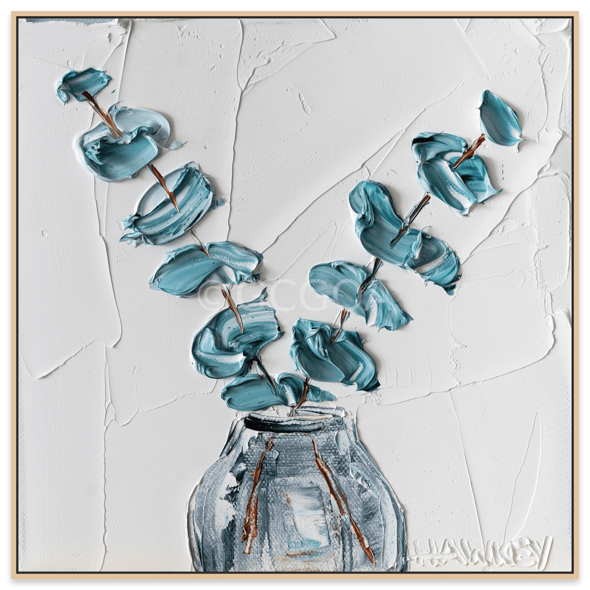 Eucalyptus On White - Fine Art Print - Gold Coast Gallery Of ArtAngela Hawkey