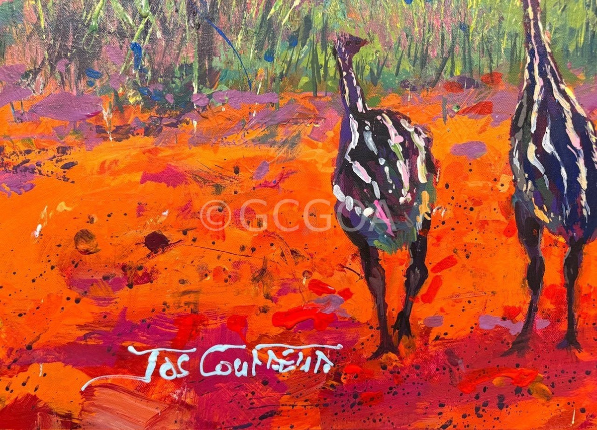 Father Emu with Chicks - Gold Coast Gallery Of ArtJos Coufreur