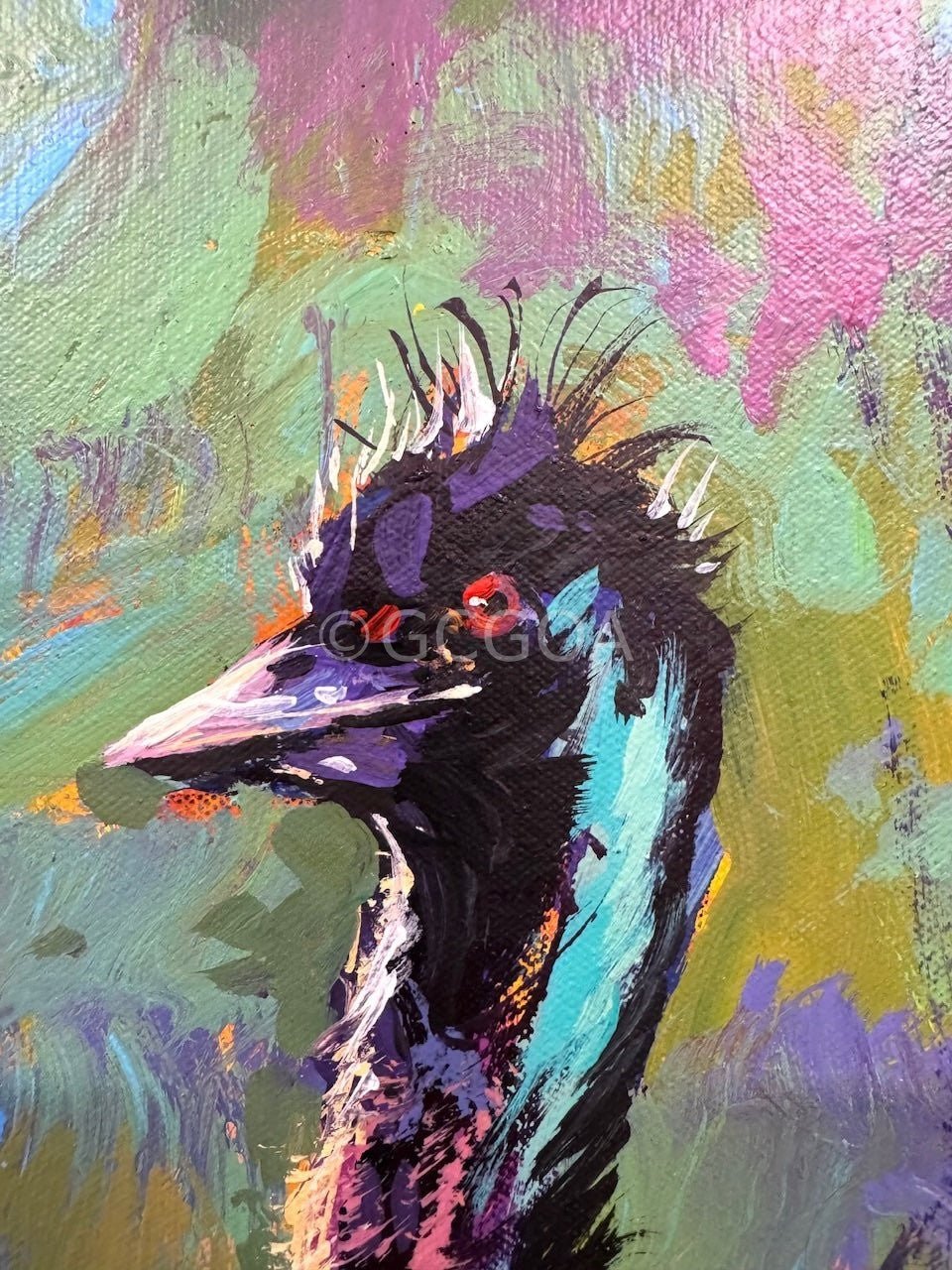 Father Emu with Chicks - Gold Coast Gallery Of ArtJos Coufreur