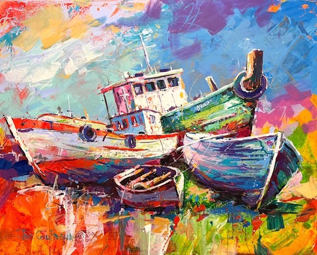 Fishing Boats 2 - Original Art - Gold Coast Gallery Of ArtJos Coufreur