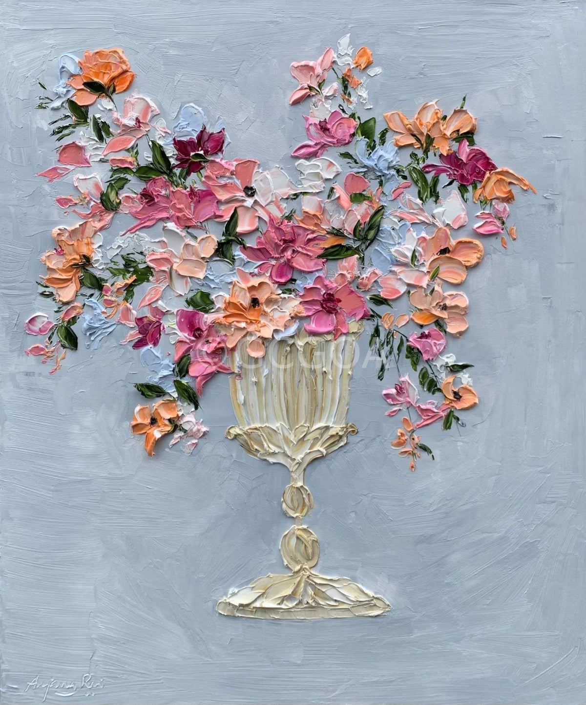 Flowers in French vase 3 - Gold Coast Gallery Of ArtAnjana Rai