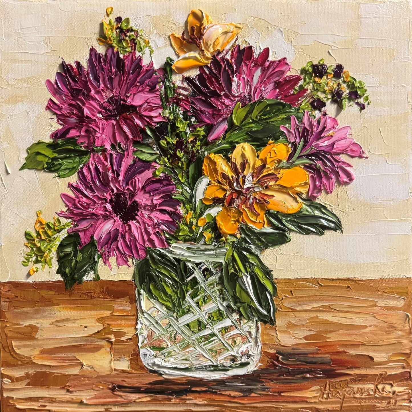 Flowers in glass vase - Gold Coast Gallery Of ArtAnjana Rai