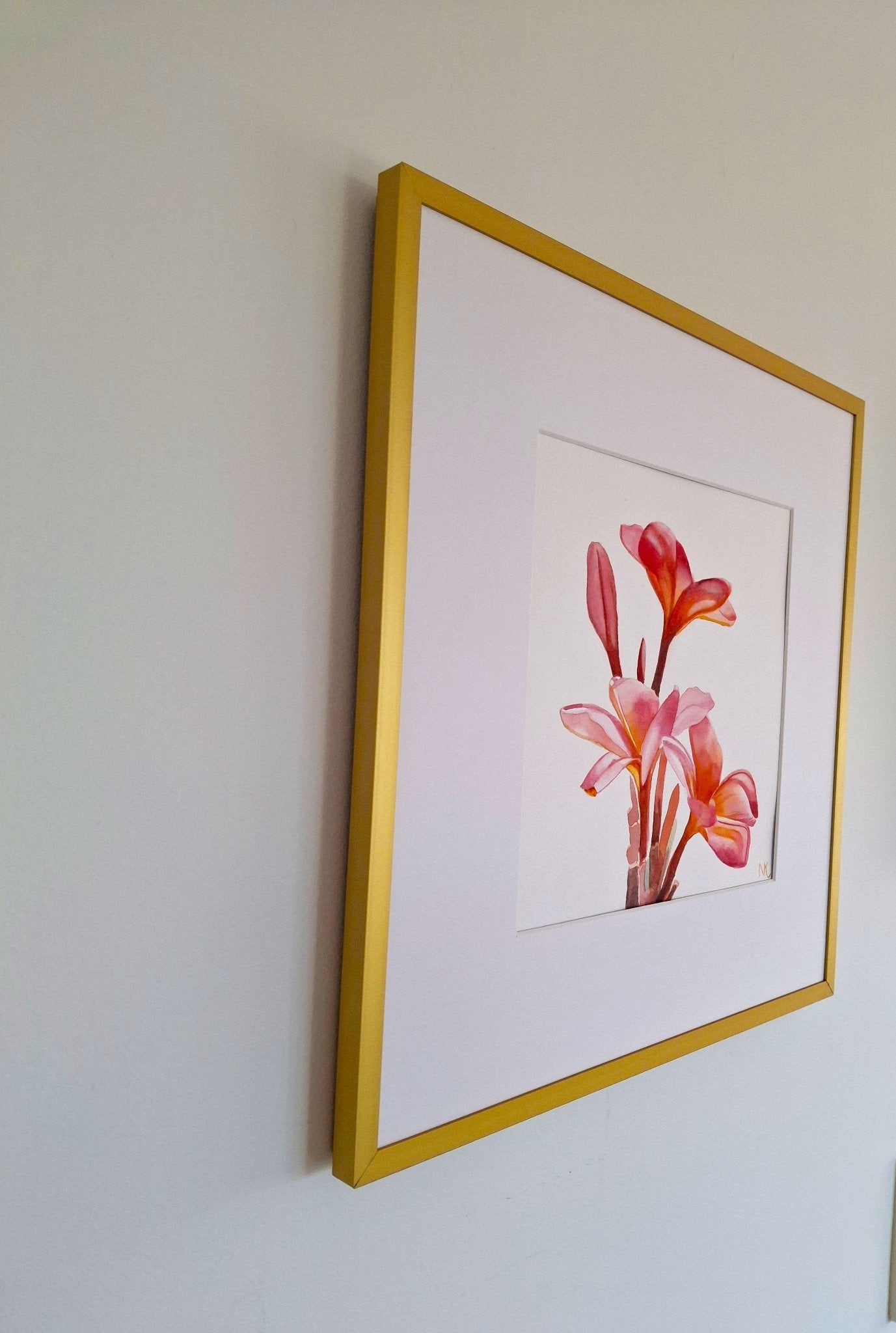 Frangipani - Original Art, Watercolour, Framed - Gold Coast Gallery Of ArtNatalie K