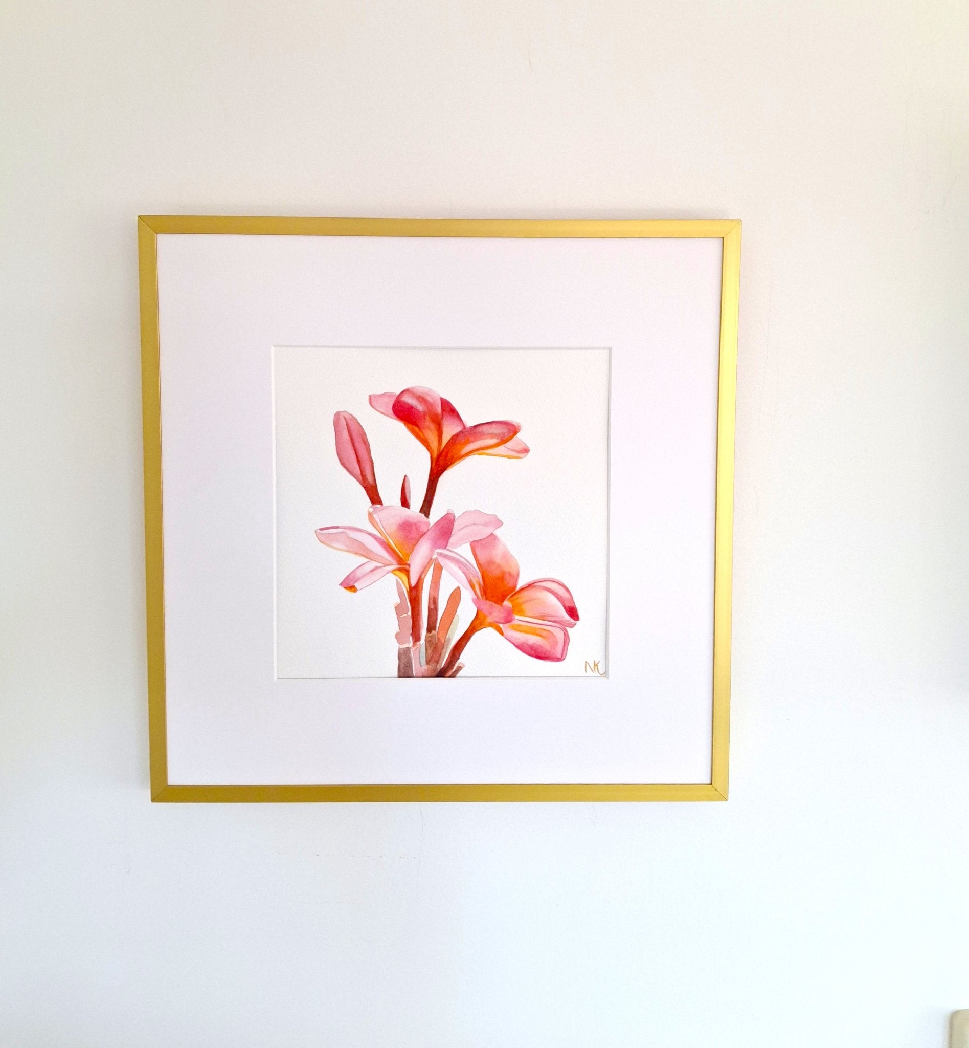 Frangipani - Original Art, Watercolour, Framed - Gold Coast Gallery Of ArtNatalie K