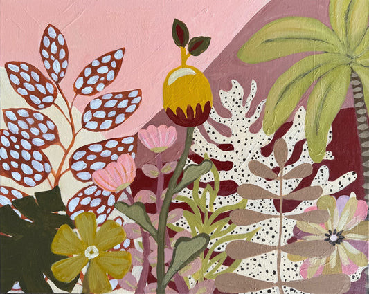 FRECKLES - Astract Floral in earthy tones - Gold Coast Gallery Of ArtDaniela Fowler Art