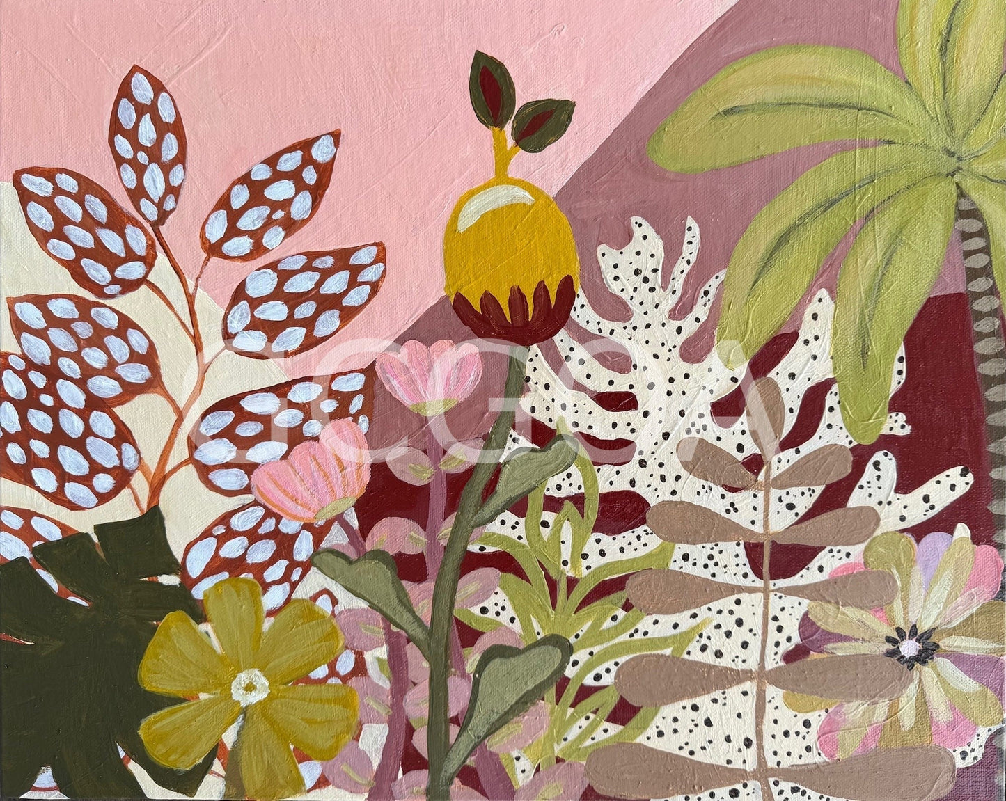 FRECKLES - Astract Floral in earthy tones - Gold Coast Gallery Of ArtDaniela Fowler Art