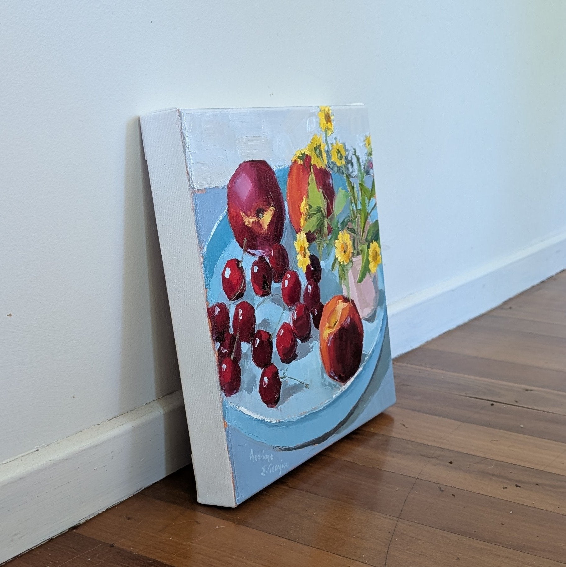 Fruit on Blue Tray - Gold Coast Gallery Of ArtAndriane Georgiou