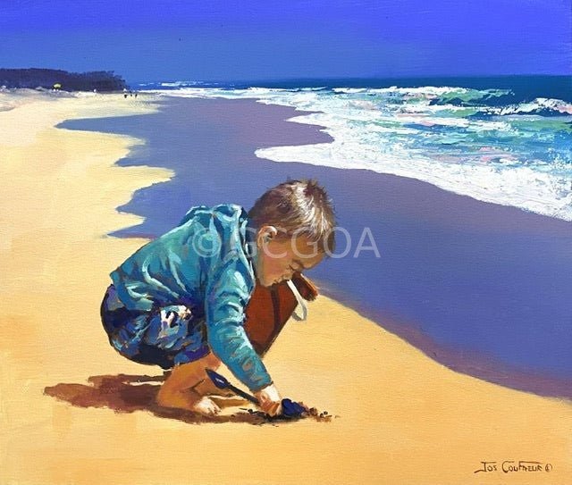 Fun at the Beach - Original Art - Gold Coast Gallery Of ArtJos Coufreur