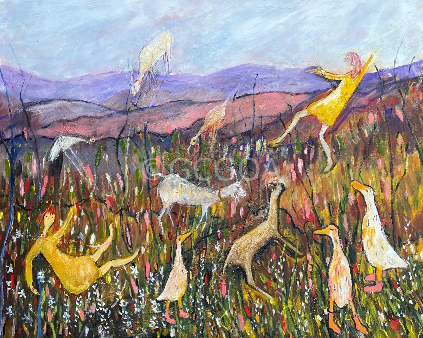 Fun in a Field of Wildflowers - Original Art - Gold Coast Gallery Of ArtVivienne Heckels