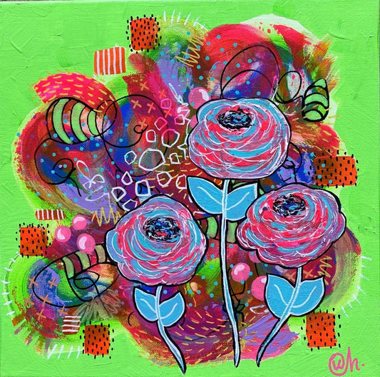 Funky Flowers - Gold Coast Gallery Of ArtKat Handley
