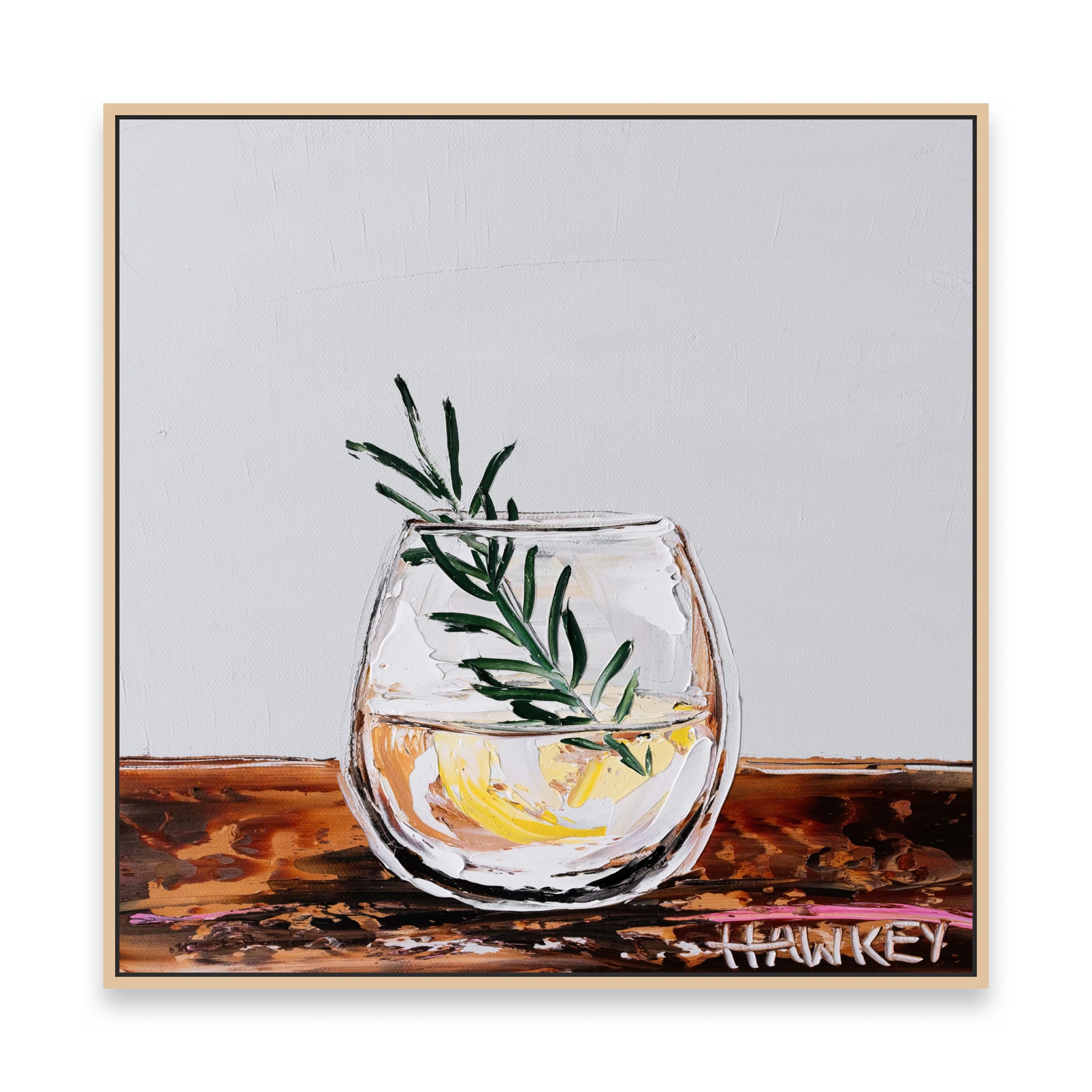Gin And Tonic 14 Grey - Fine Art Print - Gold Coast Gallery Of ArtAngela Hawkey