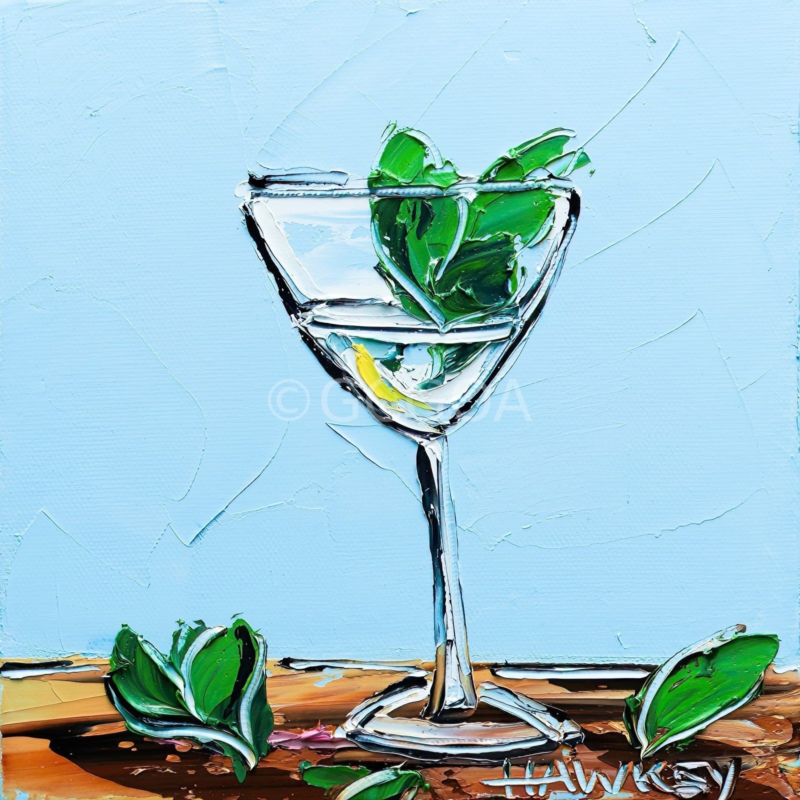 Gin And Tonic With Mint - Fine Art Print - Gold Coast Gallery Of ArtAngela Hawkey