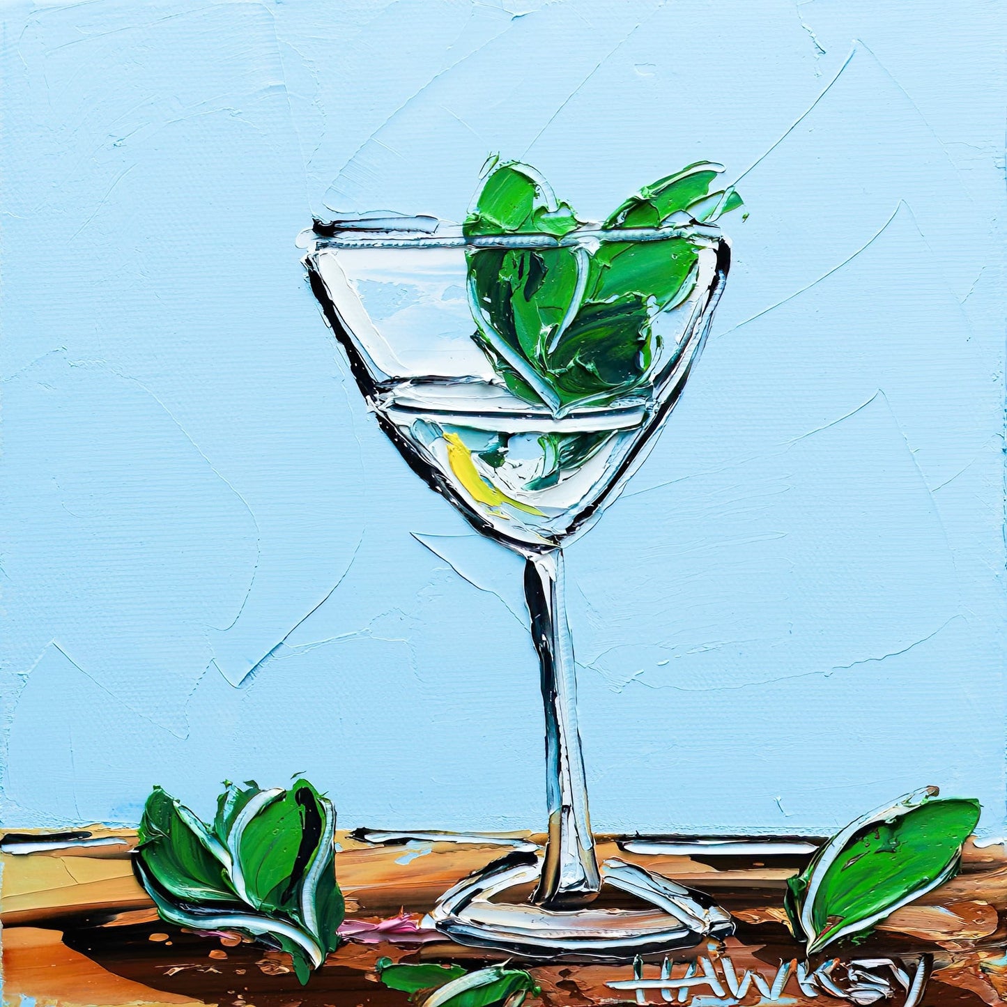 Gin And Tonic With Mint - Fine Art Print - Gold Coast Gallery Of ArtAngela Hawkey