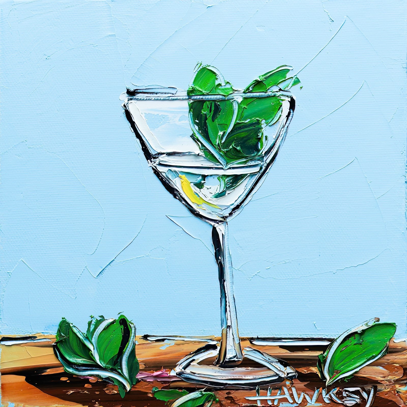 Gin And Tonic With Mint - Fine Art Print - Gold Coast Gallery Of ArtAngela Hawkey