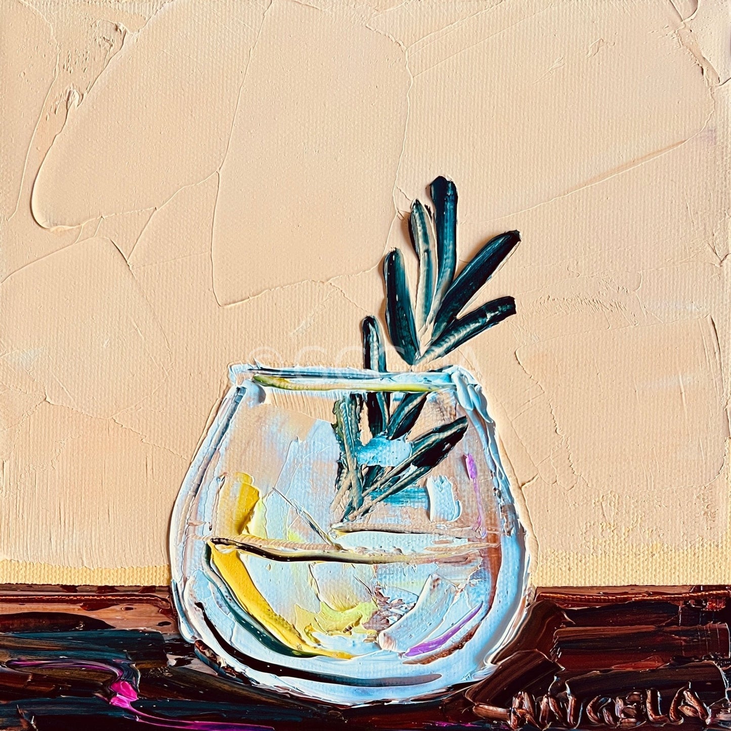 Gin Tangerine - Original Art - Gold Coast Gallery Of ArtAngela Hawkey