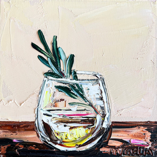 Gin With Lemon - Original Art - Gold Coast Gallery Of ArtAngela Hawkey