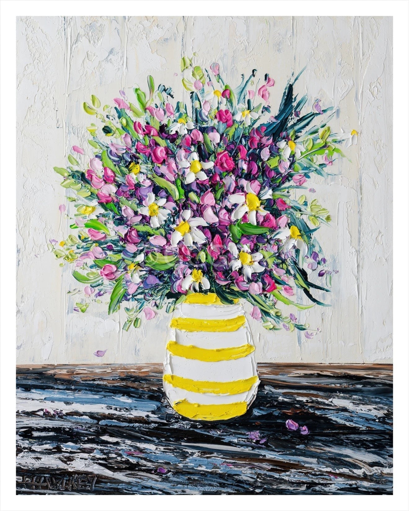 Girl In The Country Yellow Stripes - Fine Art Print - Gold Coast Gallery Of ArtAngela Hawkey