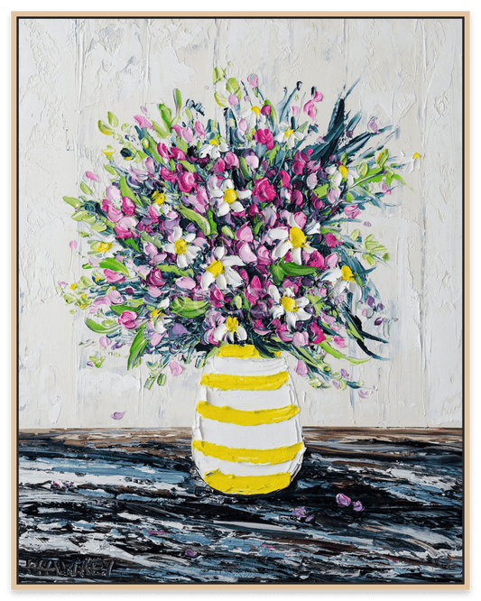 Girl In The Country Yellow Stripes - Fine Art Print - Gold Coast Gallery Of ArtAngela Hawkey