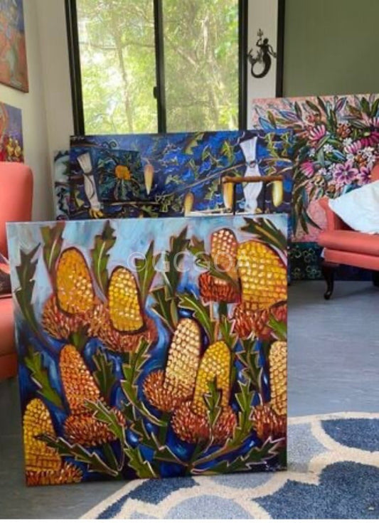 Golden Banksias Bush - Gold Coast Gallery Of ArtLucy Car