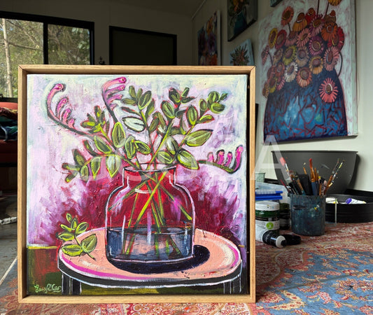 Green Leaves and Magenta - Gold Coast Gallery Of ArtLucy Car