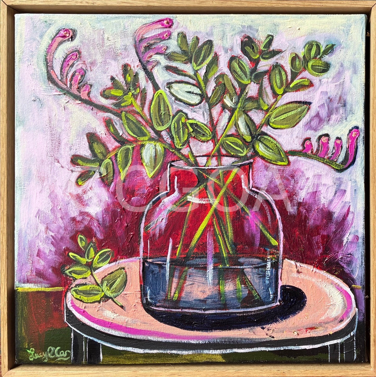 Green Leaves and Magenta - Gold Coast Gallery Of ArtLucy Car