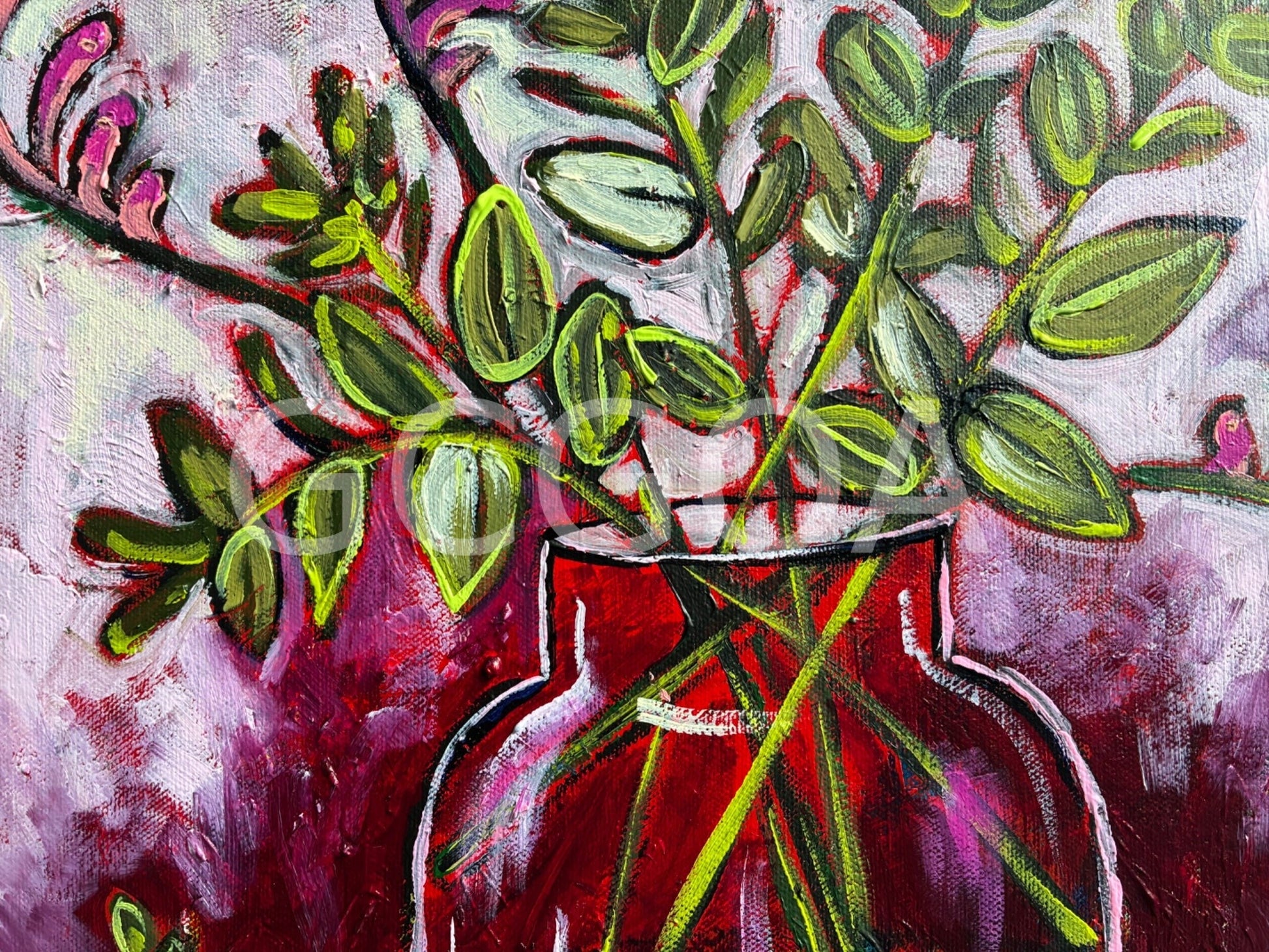 Green Leaves and Magenta - Gold Coast Gallery Of ArtLucy Car