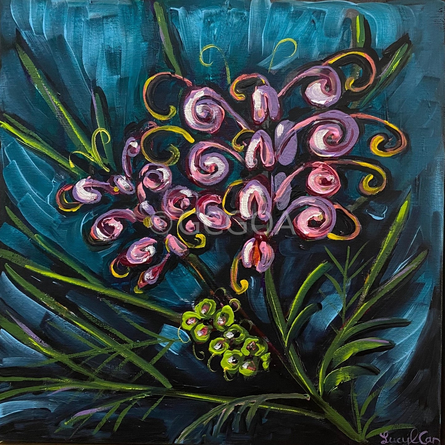 Grevillea Dorothy Gordon - Original Art - Gold Coast Gallery Of ArtLucy Car
