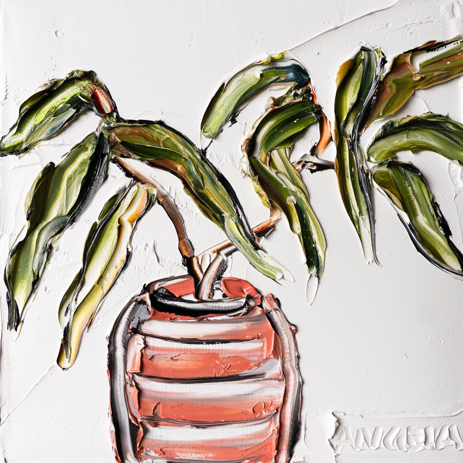 Gum Leaves in Clay Vase - Gold Coast Gallery Of ArtAngela Hawkey