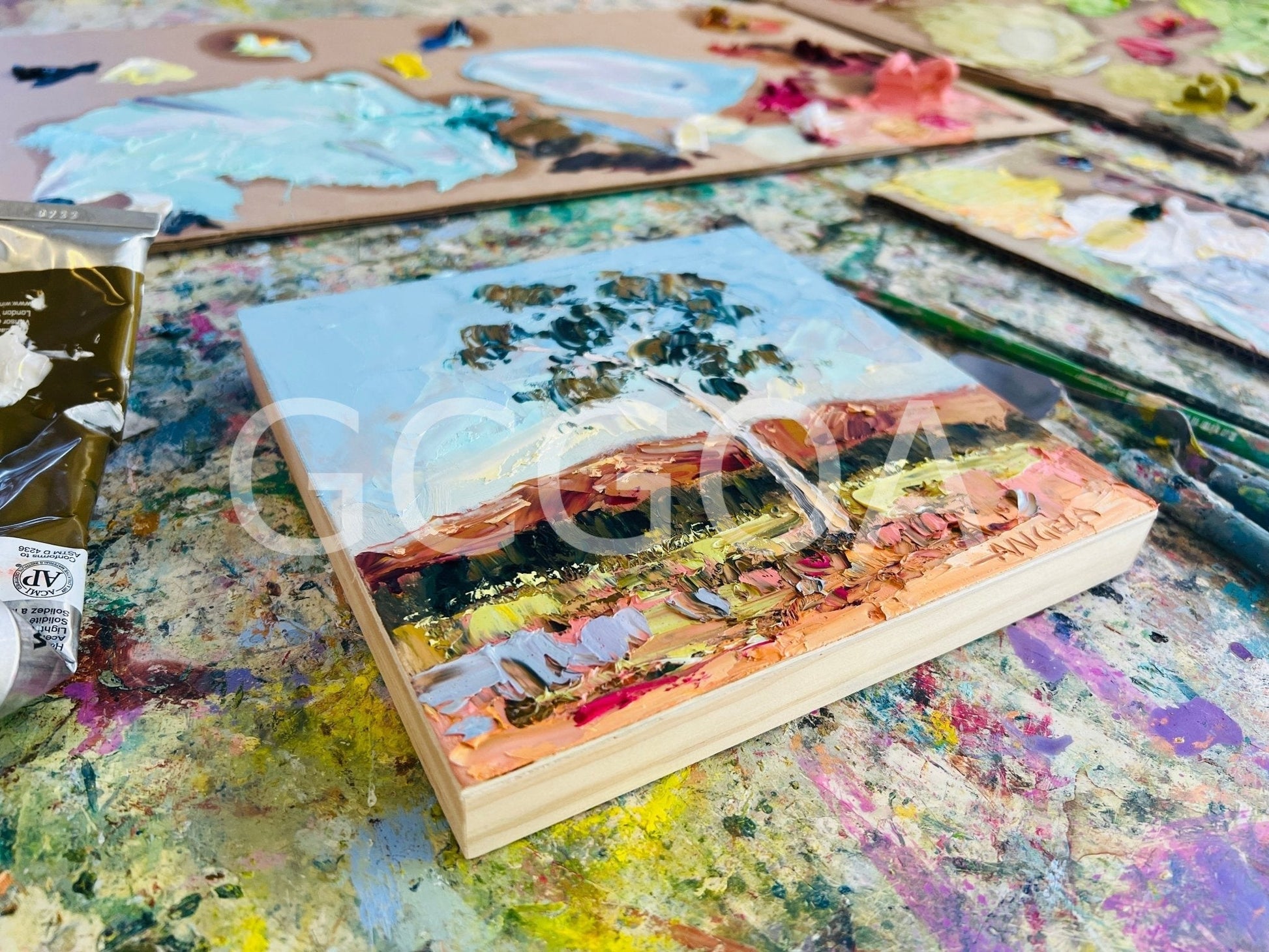 Gum Tree - Study on wooden board - Gold Coast Gallery Of ArtAngela Hawkey