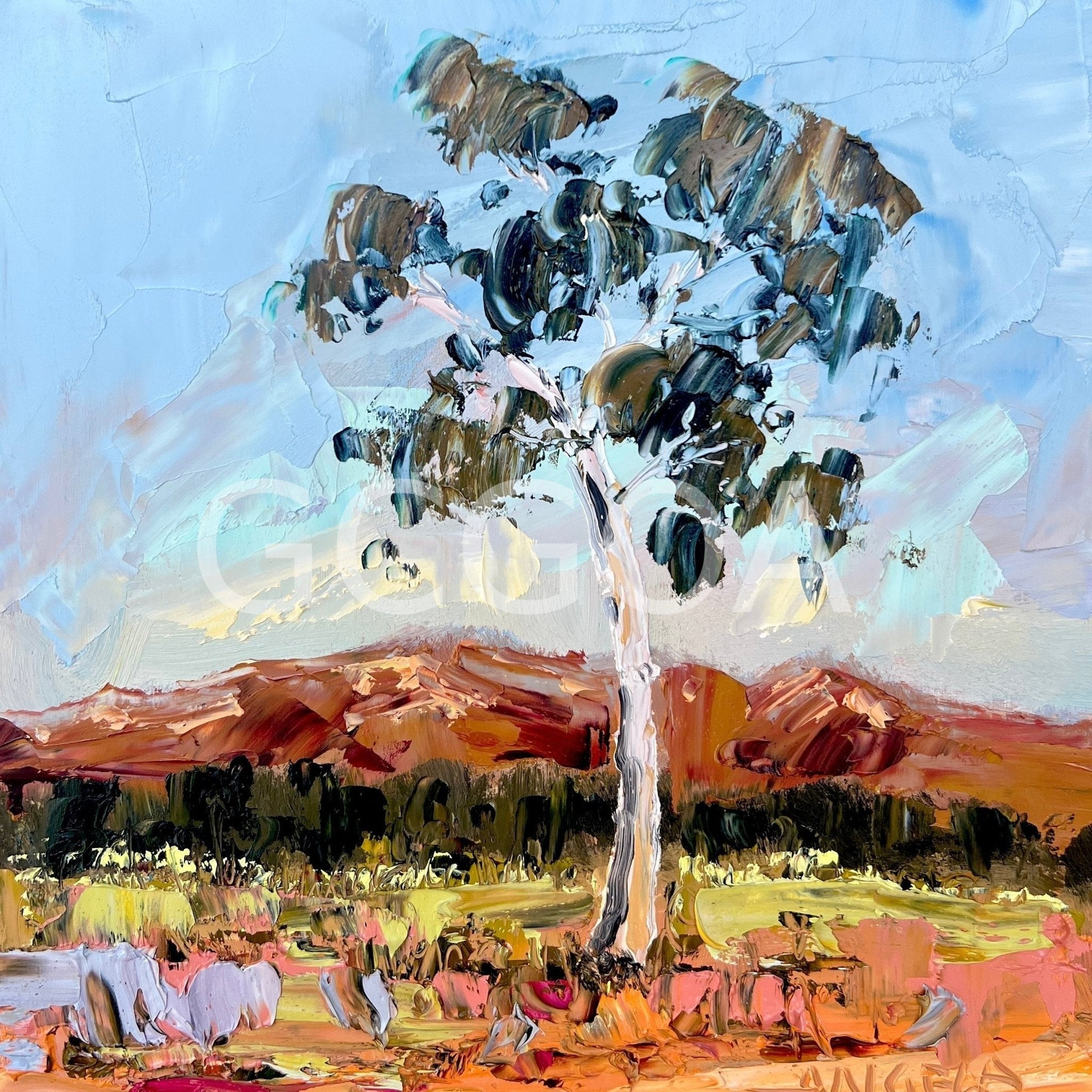 Gum Tree - Study on wooden board - Gold Coast Gallery Of ArtAngela Hawkey