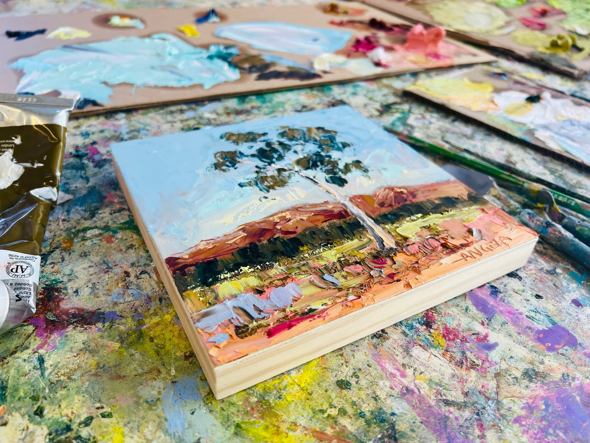 Gum Tree - Study on wooden board - Gold Coast Gallery Of ArtAngela Hawkey