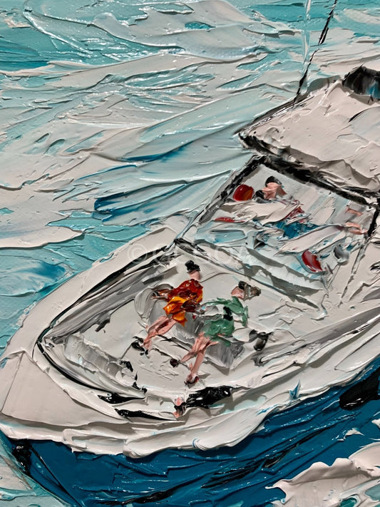 Holiday on Yacht - Original Art - Gold Coast Gallery Of ArtAnjana Rai