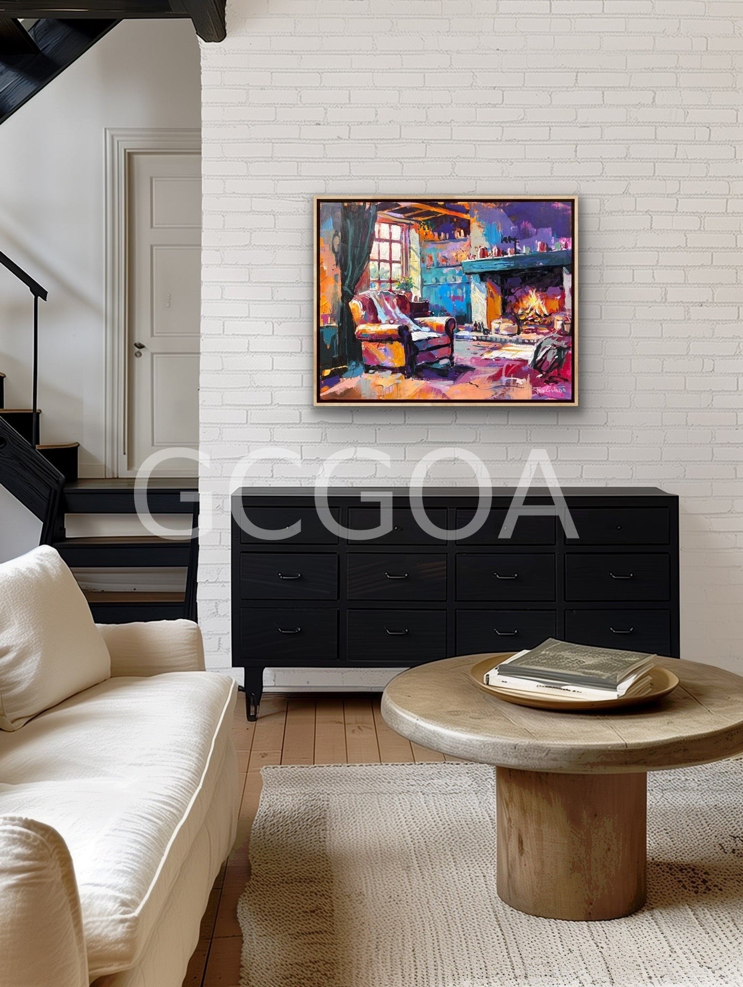 Interior - Fireside Glow - Gold Coast Gallery Of ArtJos Coufreur